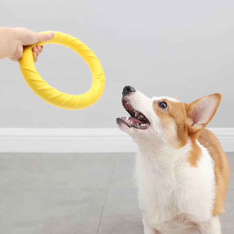 Dog Ring Toys Pet Flying Disk Training Ring Puller Anti-Bite Floating Interactive Supplies Dog Aggressive Chewing Toys 2026